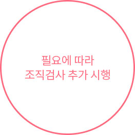 필요에 따라 조직검사 추가 시행